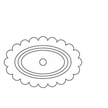 Oval shape with scalloped edge and inner circles