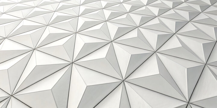 Geometric white triangular wall architectural pattern