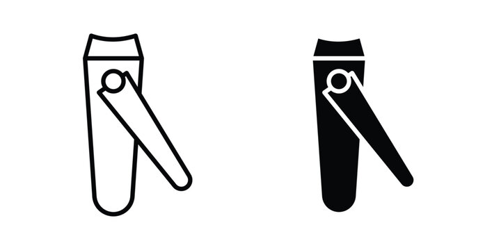 Nail clippers icon in black and white style