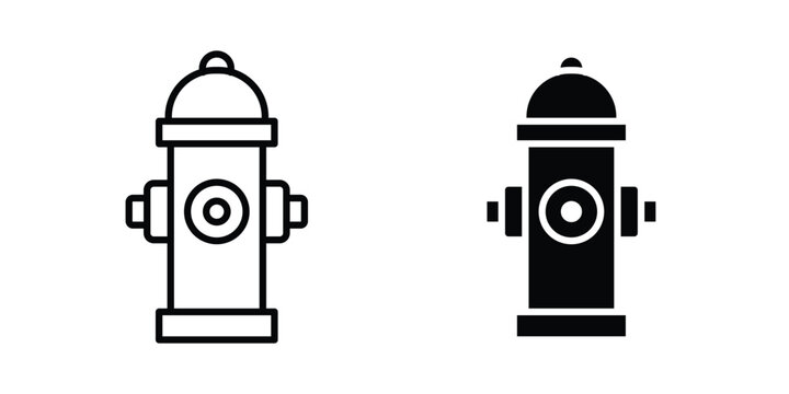Fire hydrant icon in black and white style