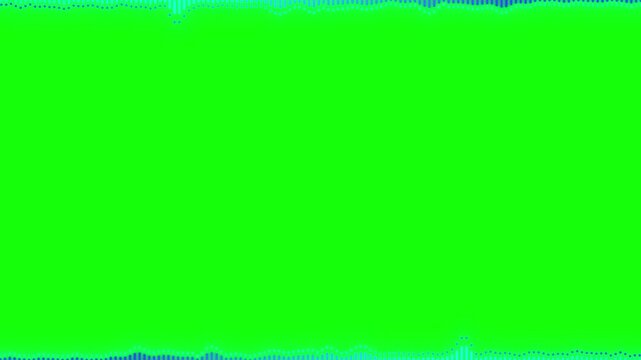 Digital waves create a top and bottom border around a green screen background for professional video editing.