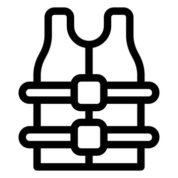 Safety Water Life Jacket Line Icon