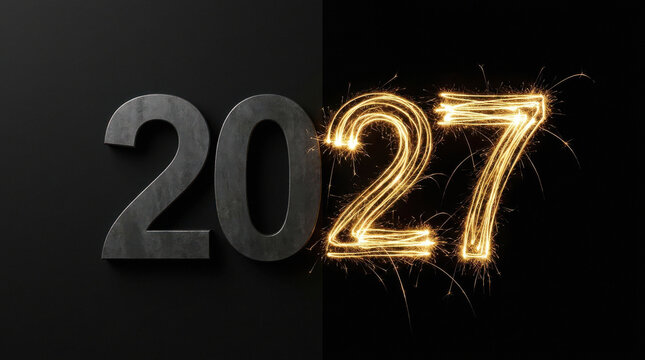 New Year 2027 Sparkler Celebration Transition Design
