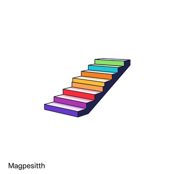 Colorful Rainbow Staircase Illustration Representing Growth and Diversity