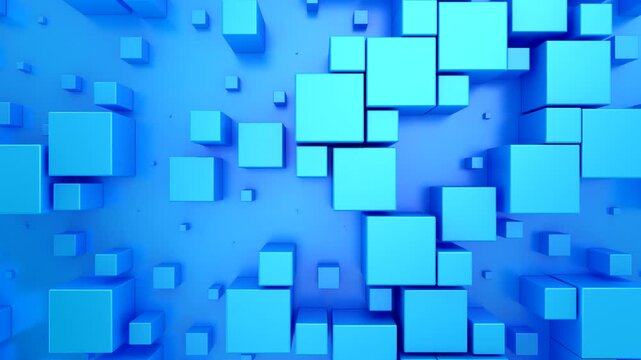 Background of Cubes. Abstract motion, loop, two color, 3d rendering, 4k resolution
