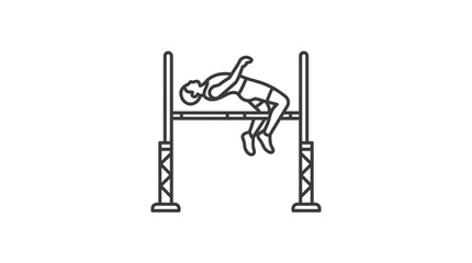 Dynamic Black and White of Equestrian Vaulting Over Hurdle with Horse and Rider with high quality professional line art symbols for modern creative design and digital branding projects © putra
