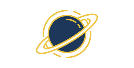 Saturn Planet Minimalist Icon © vect