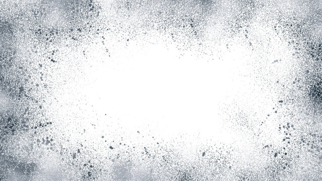White Powder Dust Border Frame PNG Isolated on Transparent Background