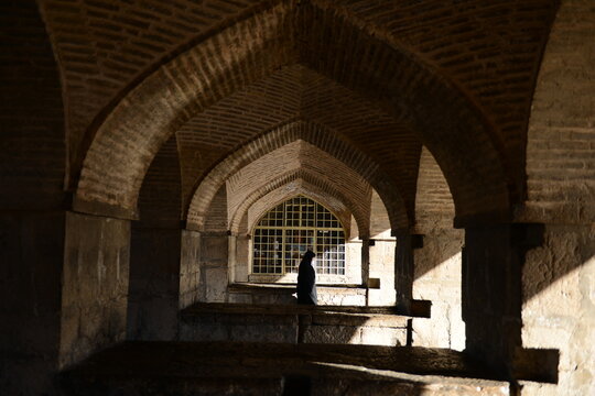 The main attraction of Khaju Bridge in Isfahan.