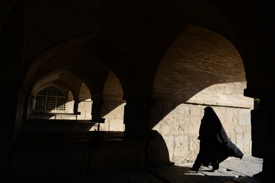 The main attraction of Khaju Bridge in Isfahan.