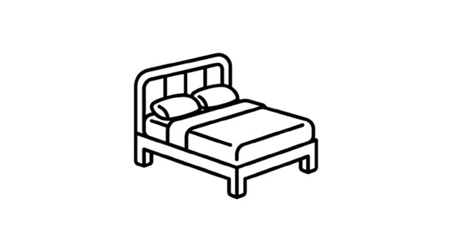 Bed, vector, icon , white background 

