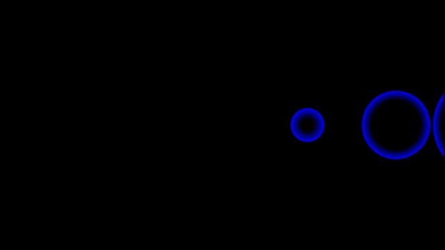 Glowing Blue Circles Expanding and Pulsing Abstract Signal Motion Graphic Animation Sphere with Expanding Concentric Rings Signal Wave Concept on Black Background