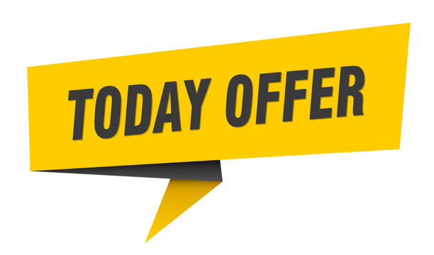 today offer banner. today offer&nbsp;speech bubble, label, sticker, sign template