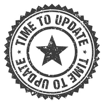 time to update black grunge round stamp. time to update stamp