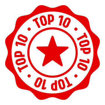 top 10 seal badge. top 10 label sticker. Vector sign