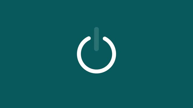white Minimal Power Button On Off Switch Symbol Motion Graphic Animation