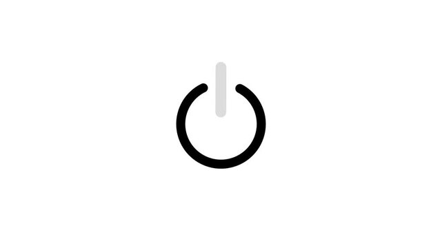 black Minimal Power Button On Off Switch Symbol Motion Graphic Animation