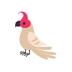 Cute cockatoo bird illustration. Flat vector graphic of a tropical parrot character. © NeuroVisual Lab