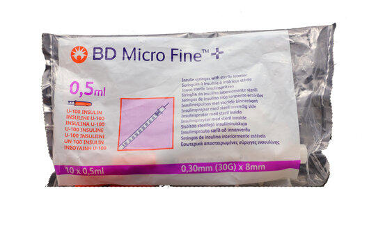 Pochette de seringues &agrave; insuline int&eacute;rieur st&eacute;rile, BD Midro fine