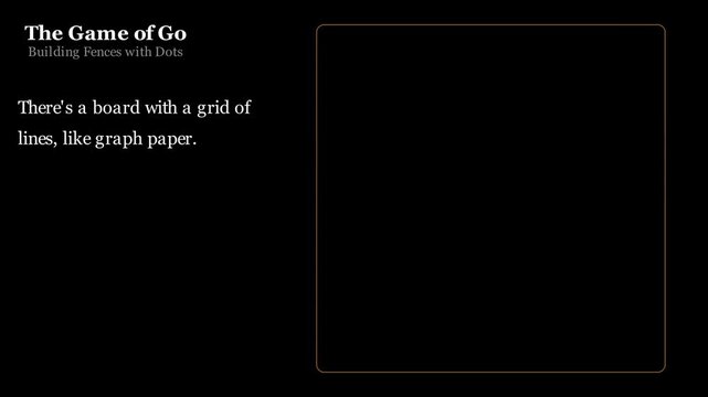 Clean vector math animation illustrating the foundational rules of Go showing stone placement liberties and territory control in a two-player zero-sum abstract strategy game