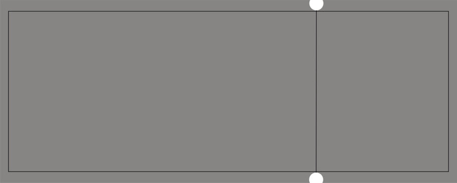 A minimalist flat design graphic featuring a split screen layout with grey rectangles and white circles, perfect for modern user interface mockups.