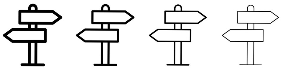 Direction signpost line icon for navigation © chekman