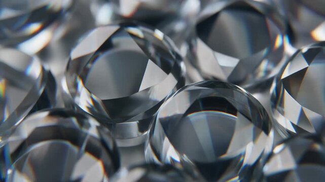 Ultra realistic crystal lenses rotate in macro view, creating moir&eacute;-like optical distortion, elegant refractions and spectral highlights under cinematic studio lighting with minimalist composition