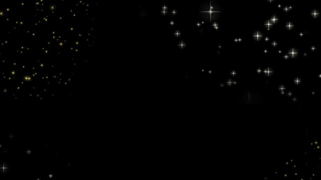 Stars twinkle in a rhythmic pattern against a pitch black background of outer space.