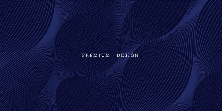 Premium background design with diagonal dark blue line pattern. Vector horizontal template for digital lux business banner, contemporary formal invitation, luxury voucher, prestigious gift certificate