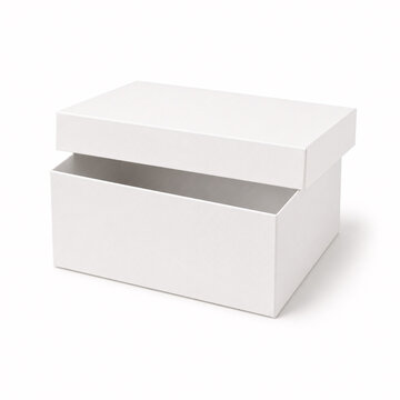open white cardboard gift box on white background