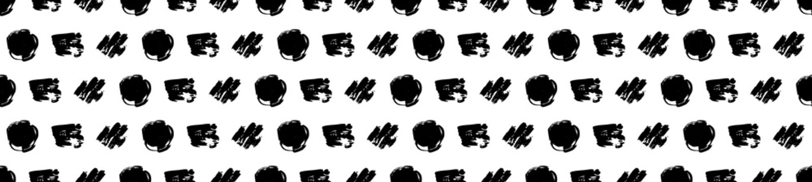 Seamless monochrome texture with chaotic brush strokes	
