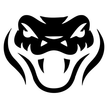 Black and white snake head logo