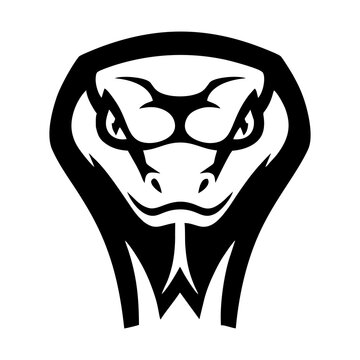 Black and white snake head logo