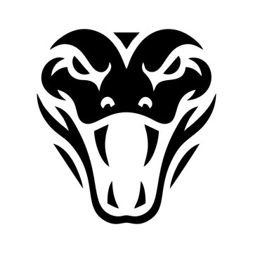 Black and white snake head logo