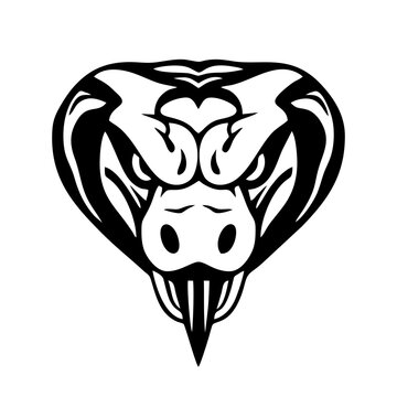 Black and white snake head logo