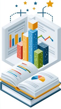 student brings together book chart progress course business and technology for analytics reporting workflow