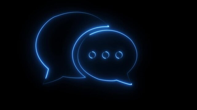 Seamless loop animation concept on the transparent background. Motion graphics of Empty copy space idea. chatting icon and 4 tone neon color box. 4k video animation