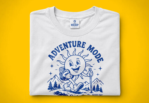 Folded T Shirt Flat Lay Mockup