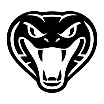 Black and white snake head logo