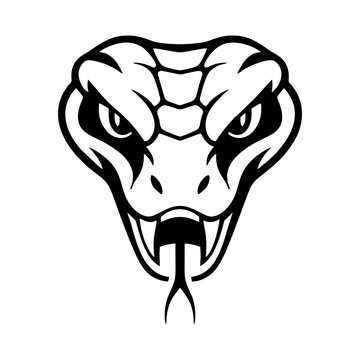 Black and white snake head logo
