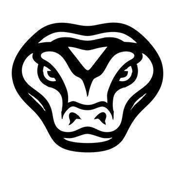 Black and white snake head logo