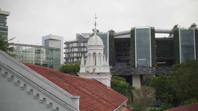 Historic colonial buildings in Singapore showcasing elegant architecture preserved heritage and beautiful cityscape in the heart of a modern Asian metropolis