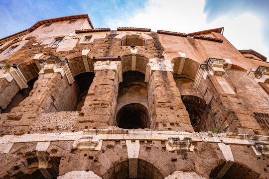 Theater of Marcellus arches in Rome, an ancient Roman structure