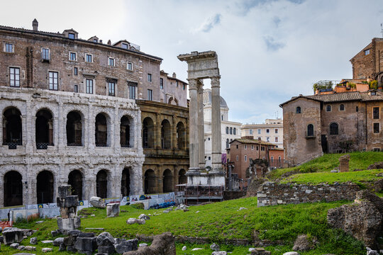 Ancient Roman Theatre of Marcellus ruins in Rome