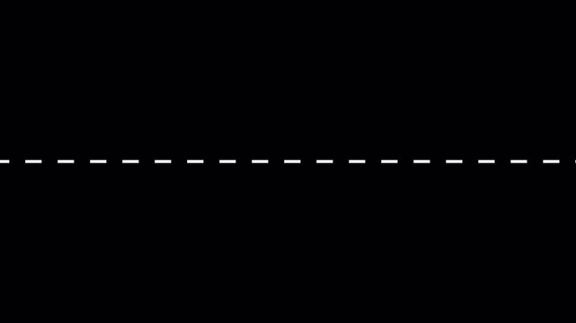 Animated Dotted Path from One Point to Another on Transparent Background, Goal Navigation Route, Straight Dashed Line Motion Graphic in 4K