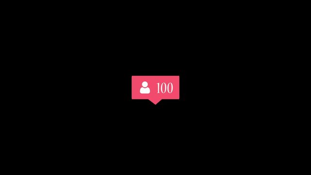 Social media like and comment counter animation with rising numbers icon notification overlay.
