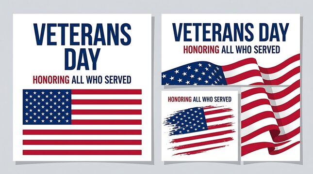Veterans day patriotic designs american flags honoring service graphics