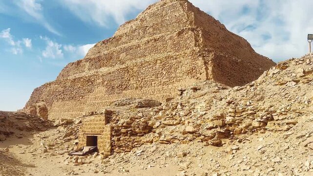 Pyramid of Djoser, Step Pyramid at Saqqara. The First Pyramid in Ancient Egypt