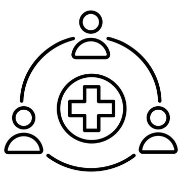 Family healthcare icon vector. Primary care illustration sign. Family medicine symbol. Medical logo or mark.
