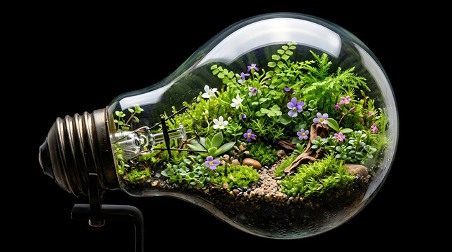Small Ecosystem Inside A Light Bulb